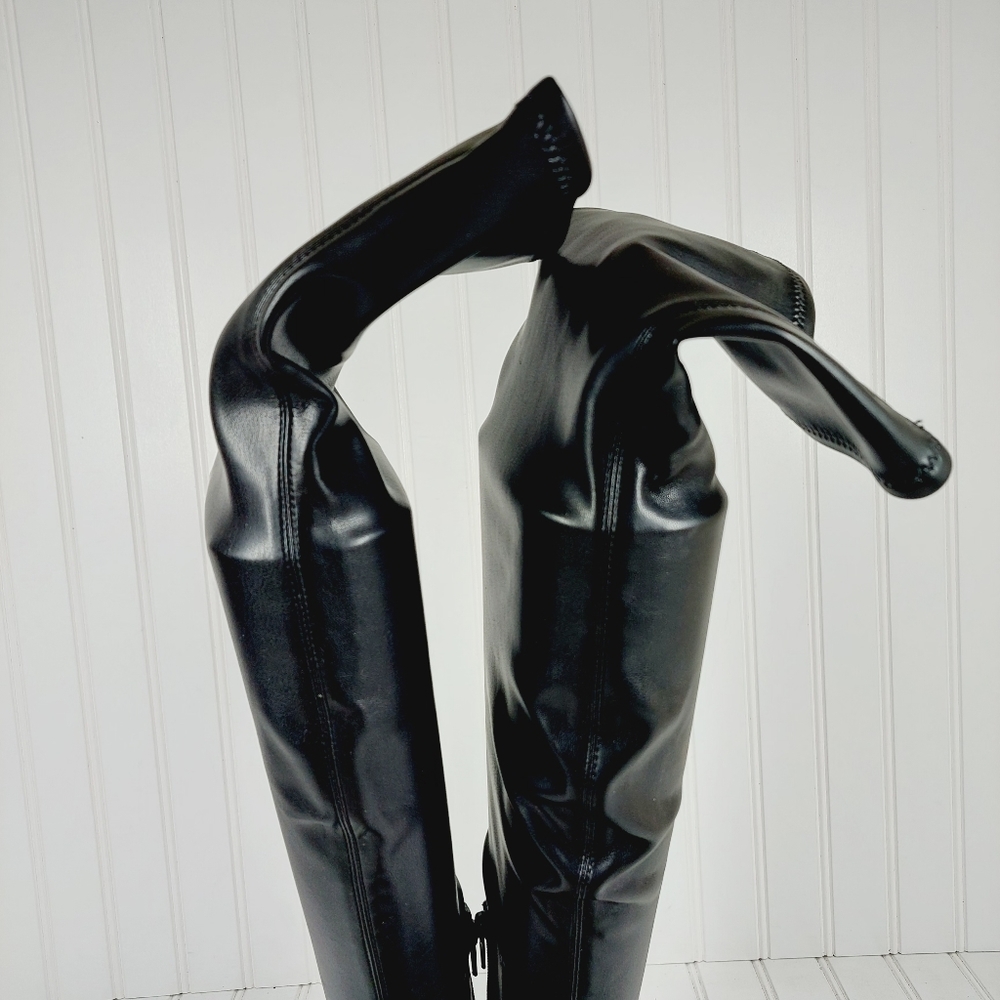 New Open Edit Kami Pointed Toe Over The Knee Blac… - image 7